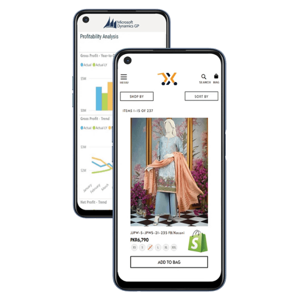 Dynamics GP Shopify in Mobile View